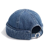 Gorra de media caña estética de mezclilla azul